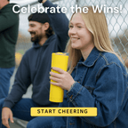 Loud Cup 23 oz Tumbler + Stadium Horn with Slide-Close Lid (Royal Purple) - Double-WallCup Reusable Water Bottle Coffee Travel Mug - Worlds Loudest Cup for Game Day