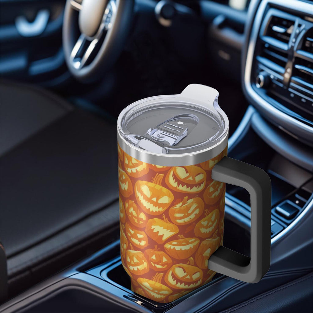 Halloween Style Mega Mug 40oz – Stainless Steel Insulated Tumbler with Handle and Straw, Large Capacity Travel Cup for Hot & Cold Drinks