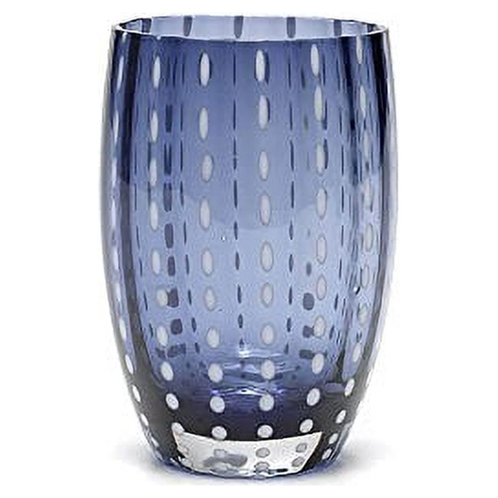 Zafferano Perle Glass Tumbler Set 6 Pieces  Grey Blue