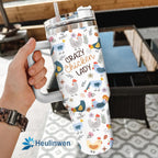 40 oz Chicken Tumbler with Handle and Straw - Chicken Tumbler for Chicken Lovers - Chicken Cup - Chicken Farmer Gifts for Women - Chicken Themed Gift - Crazy Chicken Lady Gifts for Christmas, Birthday