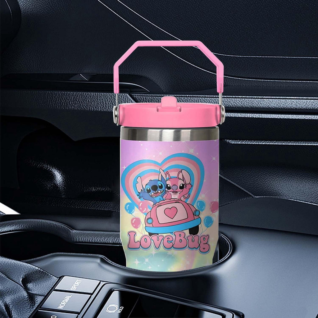 30oz Cartoon Tumbler for Cartoon Lovers,Cartoon Movie Stainless Steel Tumbler with Handle and Flip Straw Travel Mug Tumbler Cup Keeps Drinks Cold & Hot, Style 2