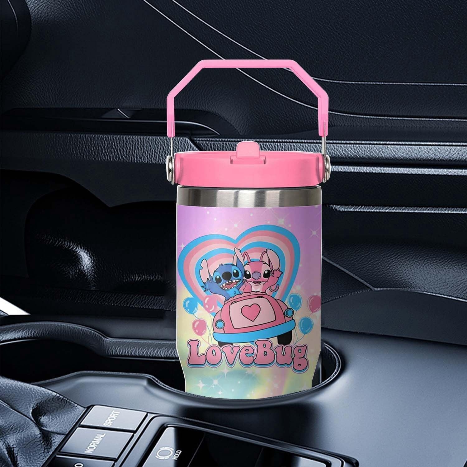 30oz Cartoon Tumbler for Cartoon Lovers,Cartoon Movie Stainless Steel Tumbler with Handle and Flip Straw Travel Mug Tumbler Cup Keeps Drinks Cold & Hot, Style 2