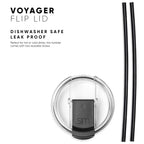 Simple Modern 16oz Voyager Travel Mug Tumbler w/ Clear Flip Lid & Straw - Coffee Cup Vacuum Insulated Flask 18/8 Stainless Steel Hydro Water Bottle -Midnight Black