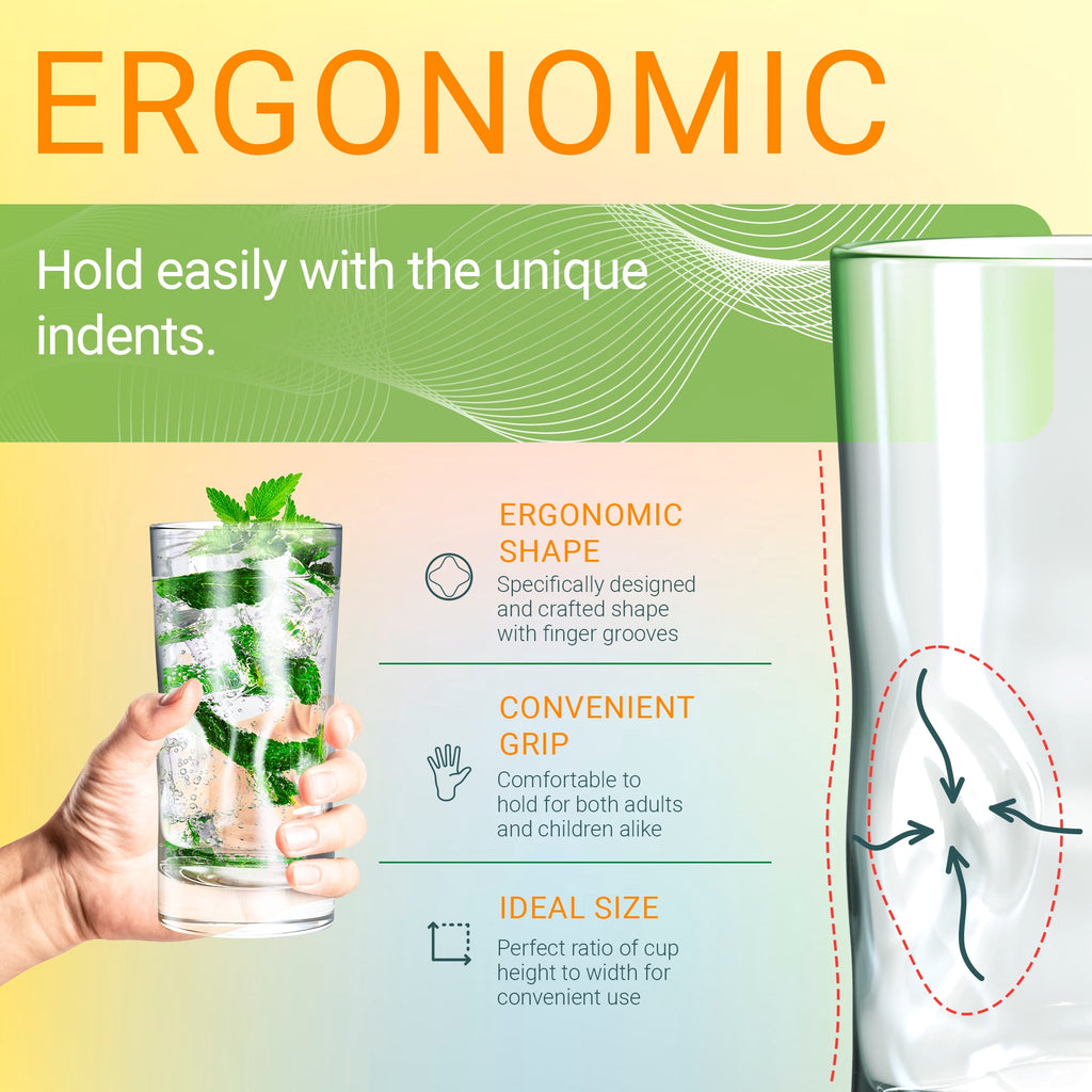 Bravario Plastic Drinking Glasses Set of 4, 17 oz Unbreakable BPA-Free Tritan Tumblers