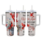 Cardinal Insulated Tumbler with Lid and Straw, Stainless Steel Travel Mug with Handle, Floral Rustic Cardinal Cup, Double Wall Hot Cold Drink Tumbler, Gift for Women & Nature Lovers
