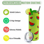 HTVRONT 4 Pack Sublimation Blanks Tumblers 20 OZ Skinny Stainless Steel Mugs with Box, Paper and Straw