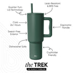 Simple Modern 40 fl oz Insulated Stainless Steel Trek Tumbler with Straw Lid | Forest