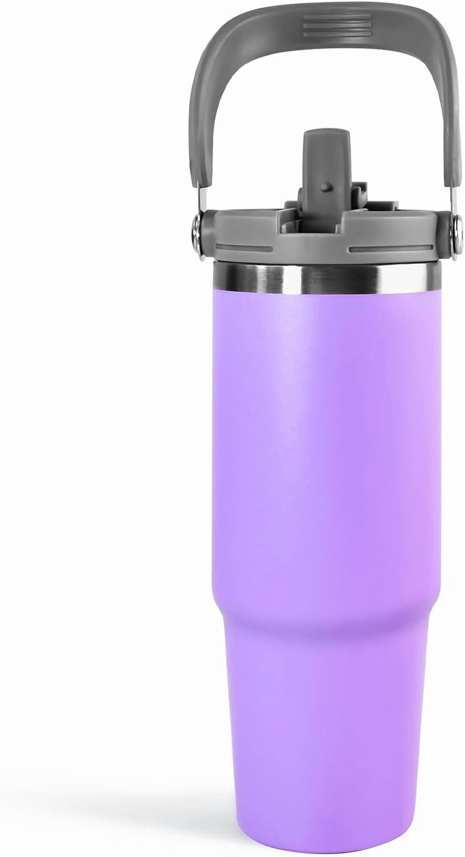 WarmH 20 oz Tumbler with Handle,Insulated Tumbler with Lid and Flip Straw Leak Proof Double Wall Stainless Steel Vacuum Travel Coffee Mug Insulated Water Bottle Thermal Cup, Cupholder Friendly, Black