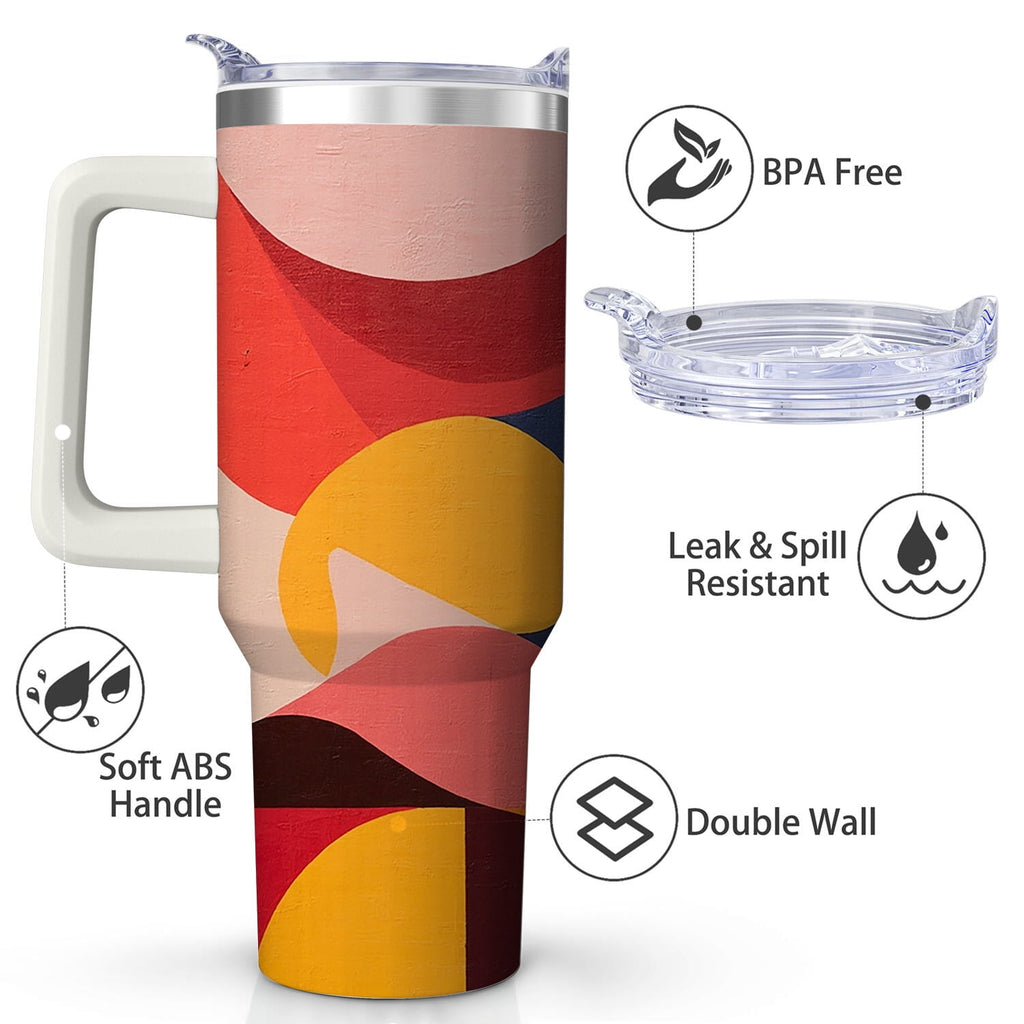 Abstract Colorful Shapes Stainless Steel Tumbler, 30oz